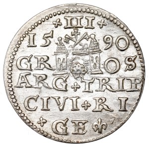 Sigismund III, 3 groschen 1590, Riga