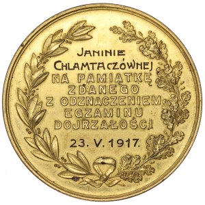 Galicia, Medal of the Słowacki Female Gymnasium in Lviv - 1917