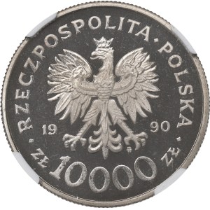 Dritte Republik, 10.000 Gold 1990 Solidarität - NGC PF67 Ultra Cameo