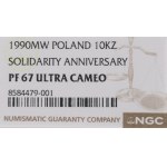 Dritte Republik, 10.000 Gold 1990 Solidarität - NGC PF67 Ultra Cameo