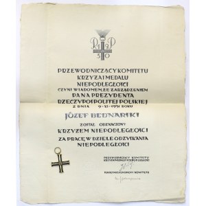 II Republic, the Cross of Independence with the awarding of the