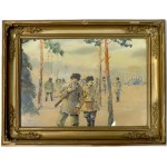 Gibinski, Watercolor "Hunting"