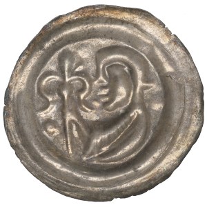 Leszek the White (1202-27), bracteate, Kraków, figure with a scepter - RARE