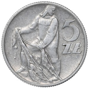 PRL, 5 zloty 1958 Fisherman - narrow eight