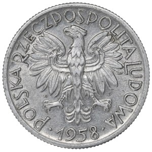 PRL, 5 zloty 1958 Fisherman - narrow eight