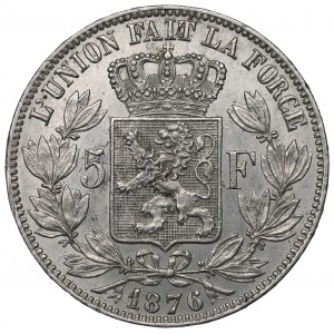Belgium, 5 francs 1876