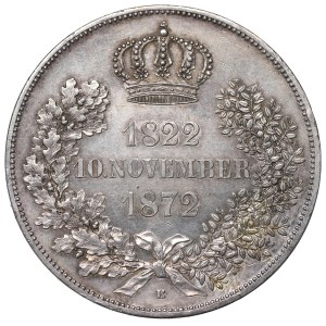 Germania, Sassonia, Jan, 2 talleri 1872 B - nozze d'oro