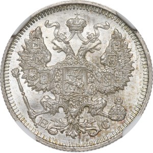 Russia, Nicholas II, 20 kopecks 1914 - NGC MS67