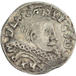 Sigismund III Vasa, Trojak 1597, Lublin - monogram in the shield - rare