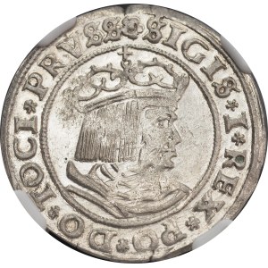 Sigismund I the Old, Grosz for Prussian lands 1529, Toruń - NGC MS62 MAX