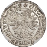 Sigismund I the Old, Grosz for Prussian lands 1529, Toruń - NGC MS62 MAX