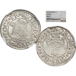Sigismund I the Old, Grosz 1532, Gdańsk - NGC MS63 MAX