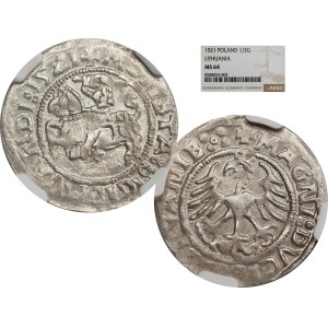Sigismund I the Old, Half-grosz 1521, Vilnius - NGC MS64 MAX