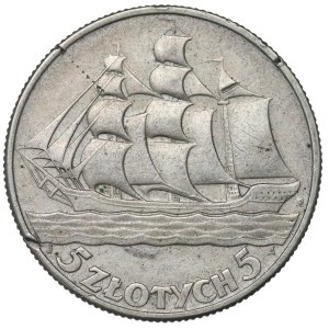 II RP, 5 złotych 1936 Żaglowiec