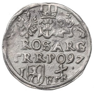 Sigismond III Vasa, Trojak 1597, Lublin – monogramme de Reysner