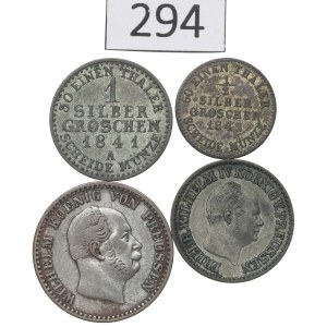 Germany, Lot of 1/2-2-1/2 silver groschen 1841-66