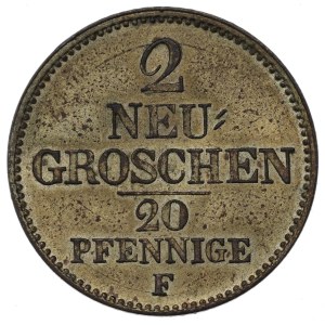 Niemcy, Saksonia, 2 nowe grosze=20 pfennigów 1851