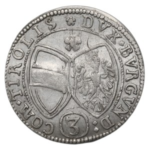Austria, regent Ferdynand Karol, 3 krajcary 1645, Hall