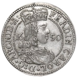 Austria, regent Ferdinand Carol, 3 kreuzer 1650, Hall