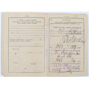 Second Polish Republic, Military ID Booklet, P.K.U. Lublin