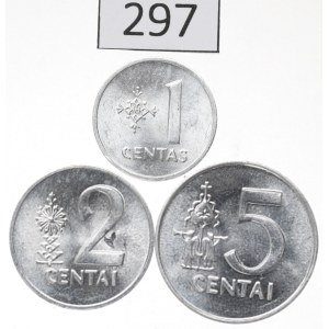 Lithuania, Lot 1-5 centai 1991