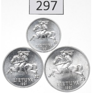Lithuania, Lot 1-5 centai 1991
