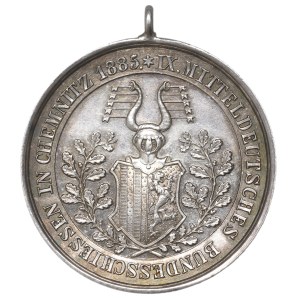 Nemecko, medaila zo streleckých pretekov v Chemnitzi v roku 1885