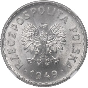 PRL, 1 złoty 1949 - NGC MS66