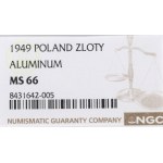 PRL, 1 złoty 1949 - NGC MS66