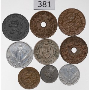 A set of coins from around the world
