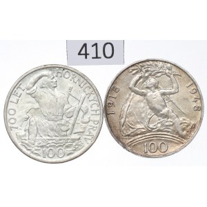 Czechoslovakia, Lot of 100 crowns 1948-49