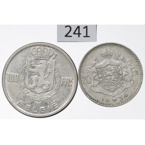 Belgium, Lot of 20-100 francs 1934-49