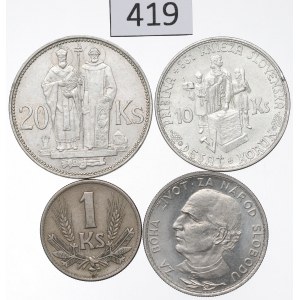 Slovakia, Set 1-20 crowns 1939-44