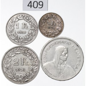 Switzerland, Set of 1/2-5 francs 1913-36