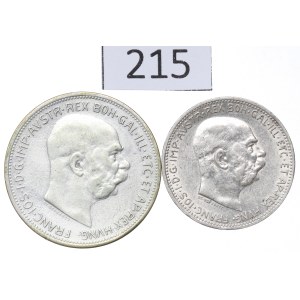 Austria, Lot of 1-2 crowns 1912-15