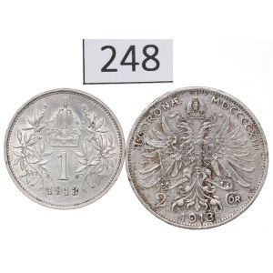 Austria, serie da 1-2 corone del 1913