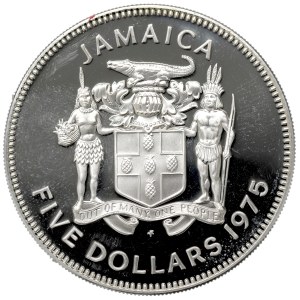 Jamaica, 5 dollars 1975