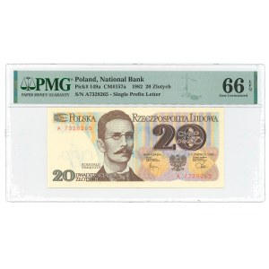 PRL, 20 złoty 1982 A - PMG 66 EPQ.