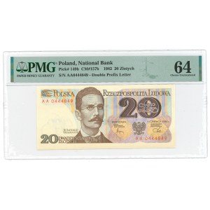 PRL, 20 złoty 1982 AA - PMG 64 EPQ.