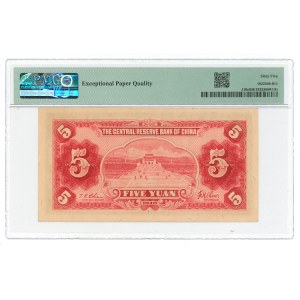 Chiny, 5 yuan 1940 - PMG 65 EPQ