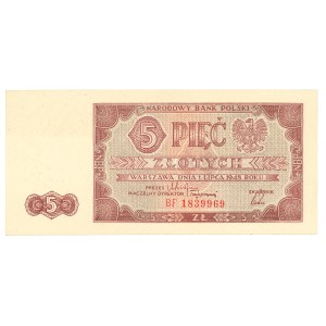 People's Republic of Poland, 5 zlotych, 1948 BF