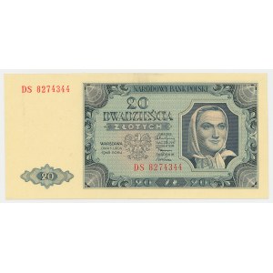 People's Republic of Poland, 20 zlotych, 1948 DS