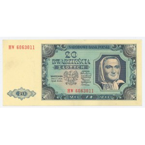 People's Republic of Poland, 20 zlotych, 1948, HW