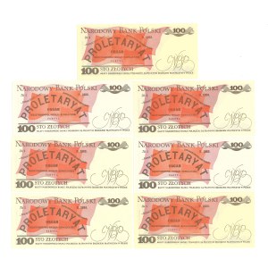 PRL, Set of 7 x 100 złoty 1982/1986 (PB, MZ, SB, LA)
