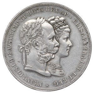 Austria, Franz Joseph I, 2 gulden 1879 - silver wedding