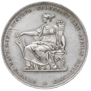 Austria, Franz Joseph I, 2 gulden 1879 - silver wedding