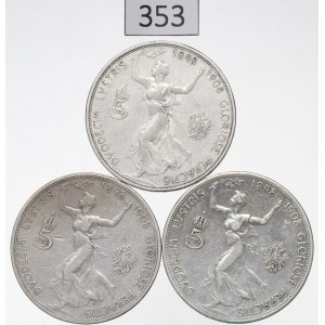Austria, Lot of 5 Crowns 1908