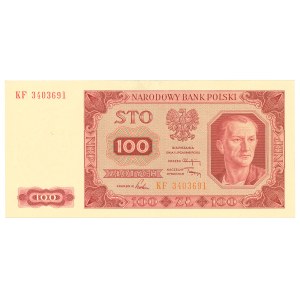 People's Republic of Poland, 100 zlotych, 1948 KF - ribbed paper