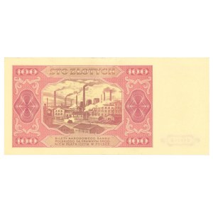 People's Republic of Poland, 100 zlotych, 1948 KF - ribbed paper
