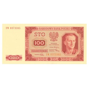 PRL, 100 złotych 1948 IW - prążkowany papier